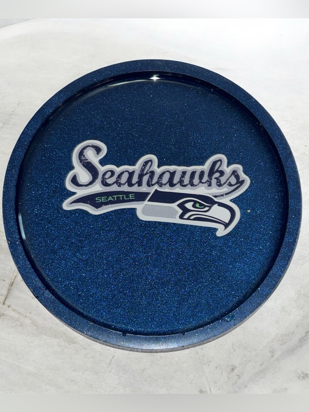NORE’S NOVELTIES  Single Handcrafted Sport Beverage Coaster- Seattle Seahawks